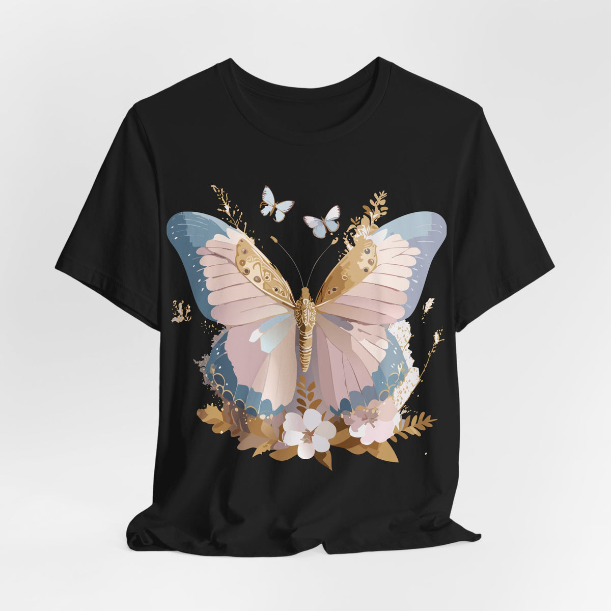 Butterfly Graphic Unisex Cotton Bella+Canvas Tee with Art Design n86