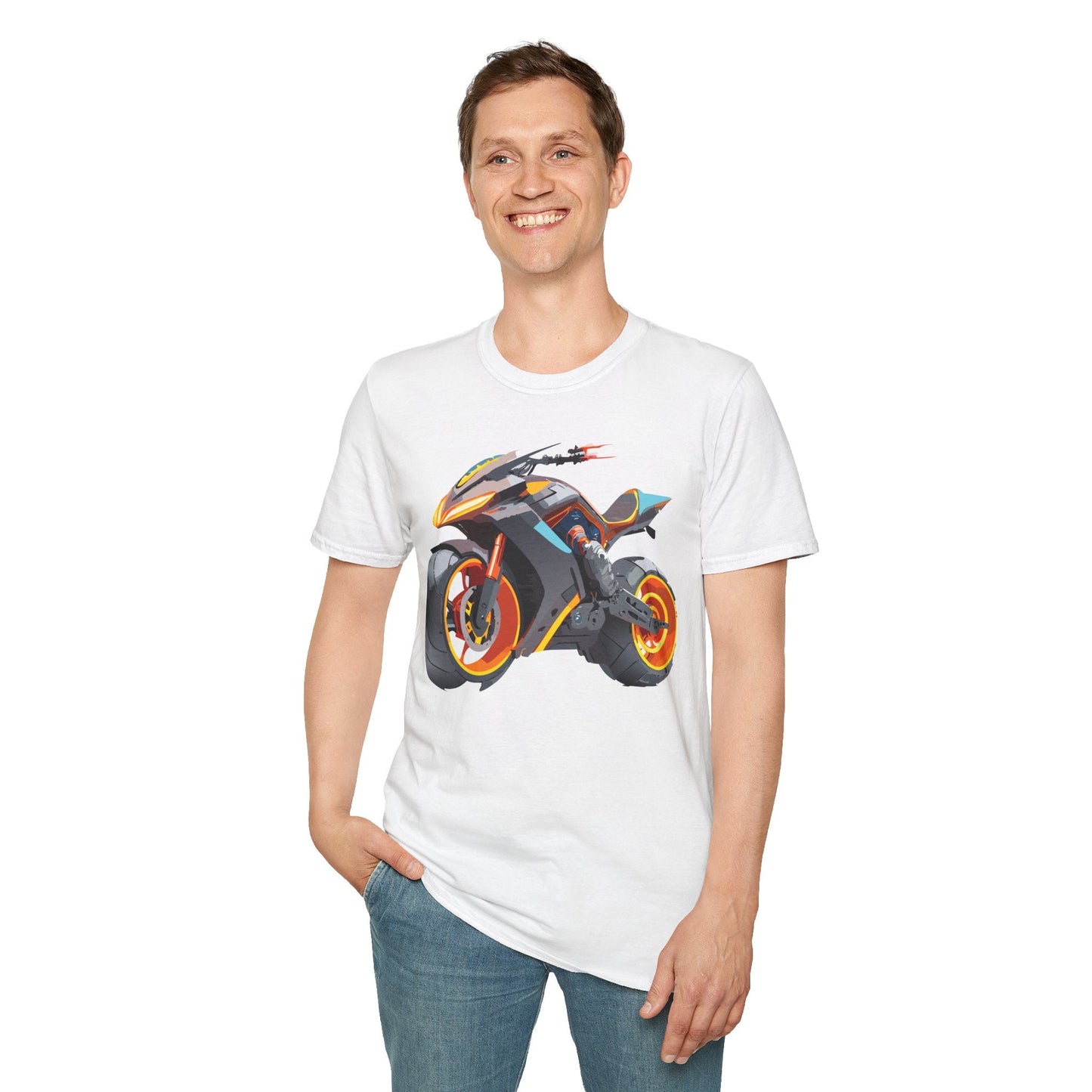 Bike Graphic Unisex Cotton Motorcycle Art Design Tee 2