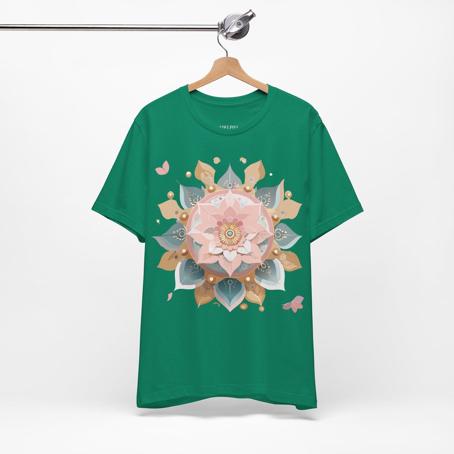 Mandala Graphic Unisex 100 Cotton Vintage Floral Artwork Tee 12