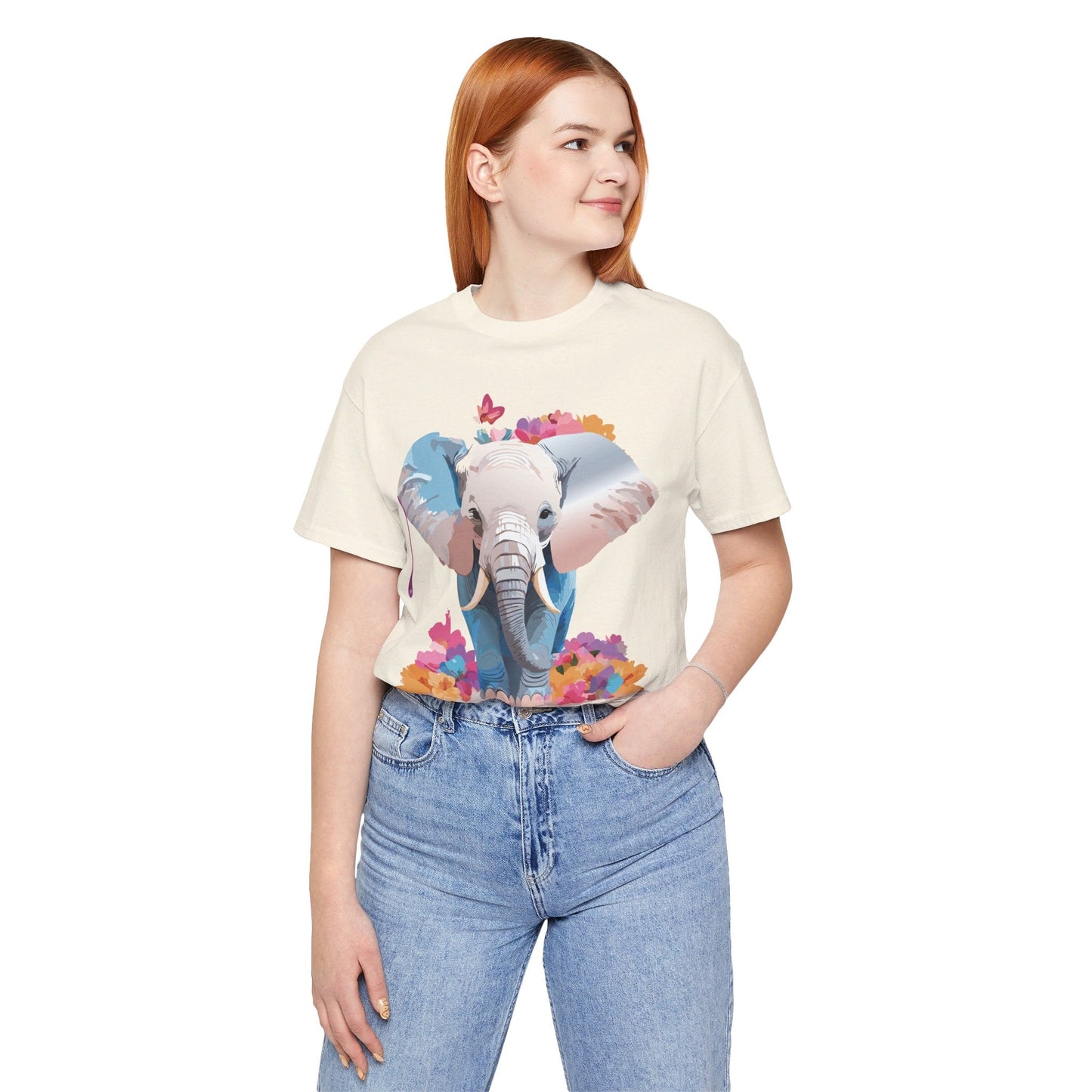 Elephant Graphic Unisex 100 Cotton Jersey Vintage Art Design Tee 5