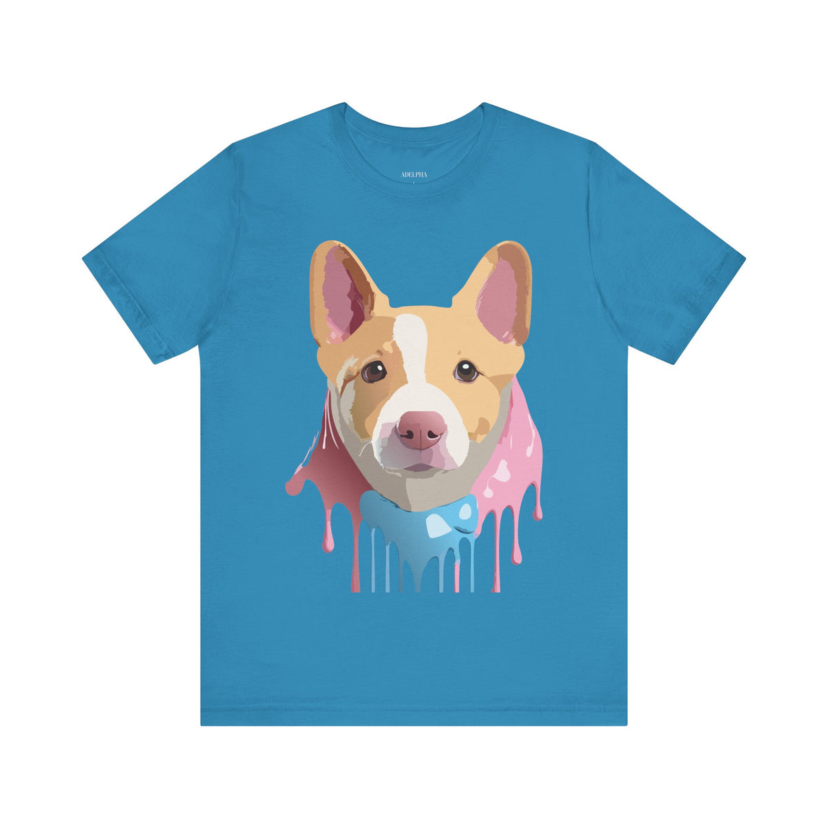 Dog Graphic Unisex Cotton Bella+Canvas Tee with Art Animal Design e119