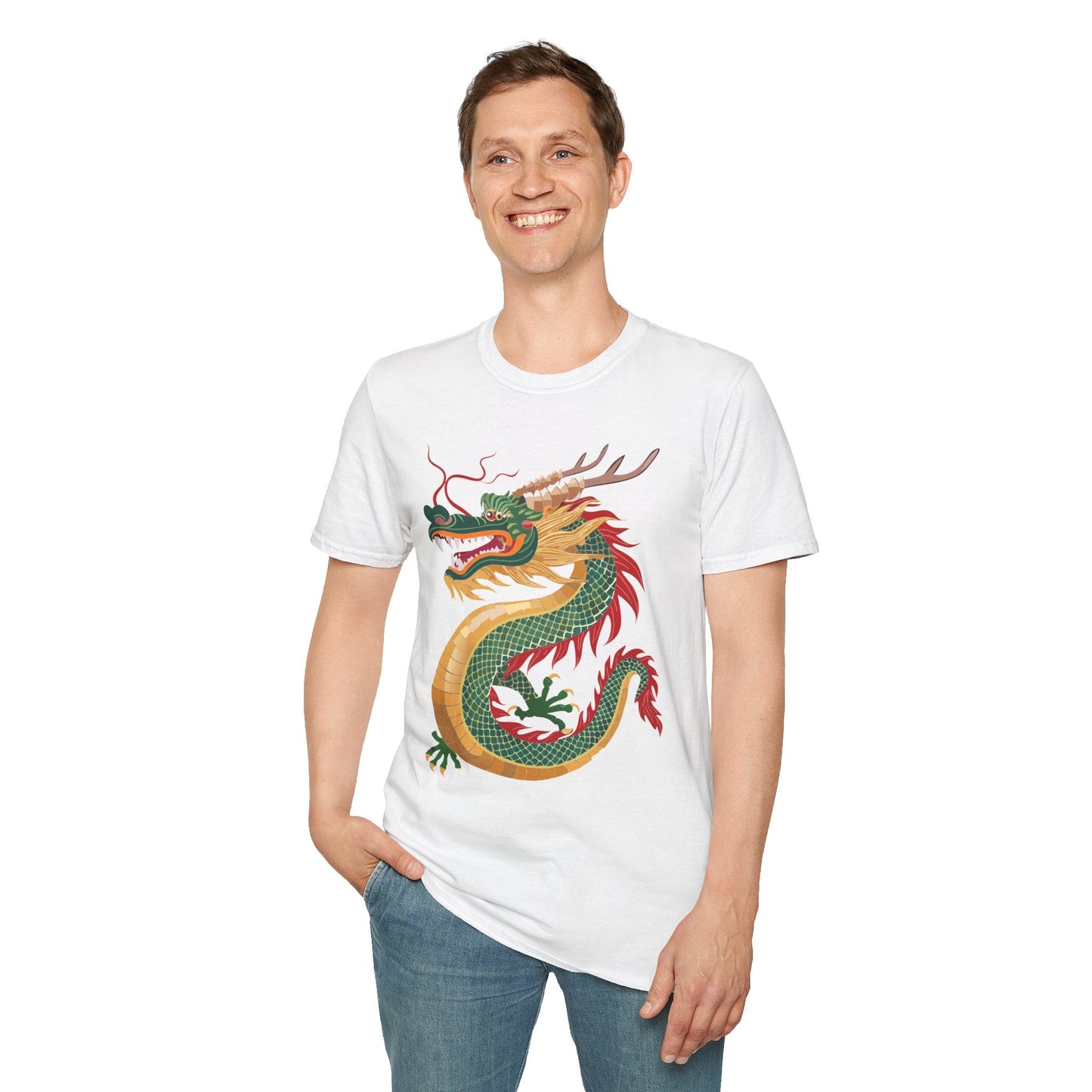 Dragon T Shirt Unisex Dragon Shirt With Animal Art Design Gildan Softstyle 64000 Tee
