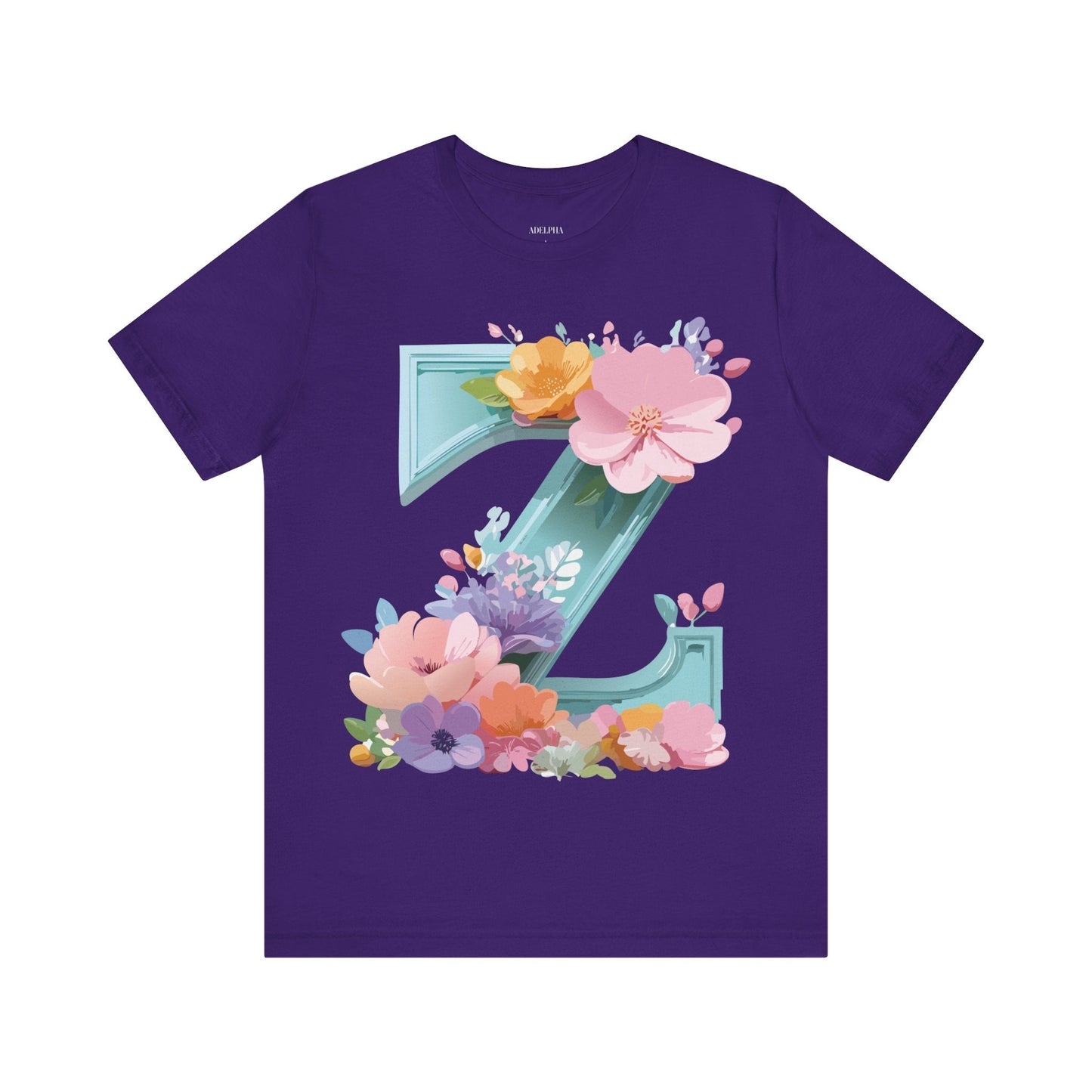 Letter Z Shirt Graphic Tee Unisex Jersey Short Sleeve By Adelpha Vintage Inspired Artwork