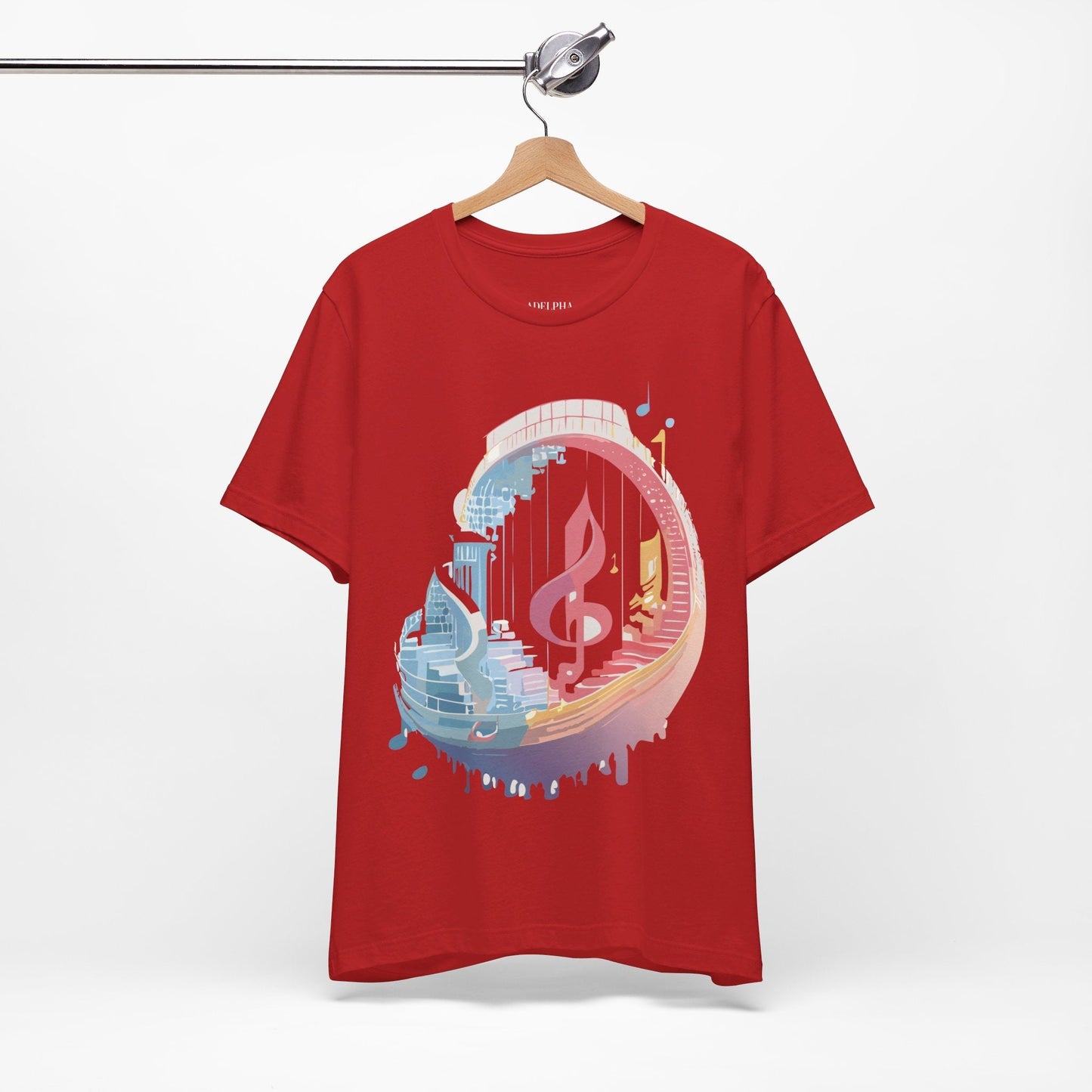 Music Graphic Unisex 100 Cotton Vintage Art with Musical Elements Tee 33