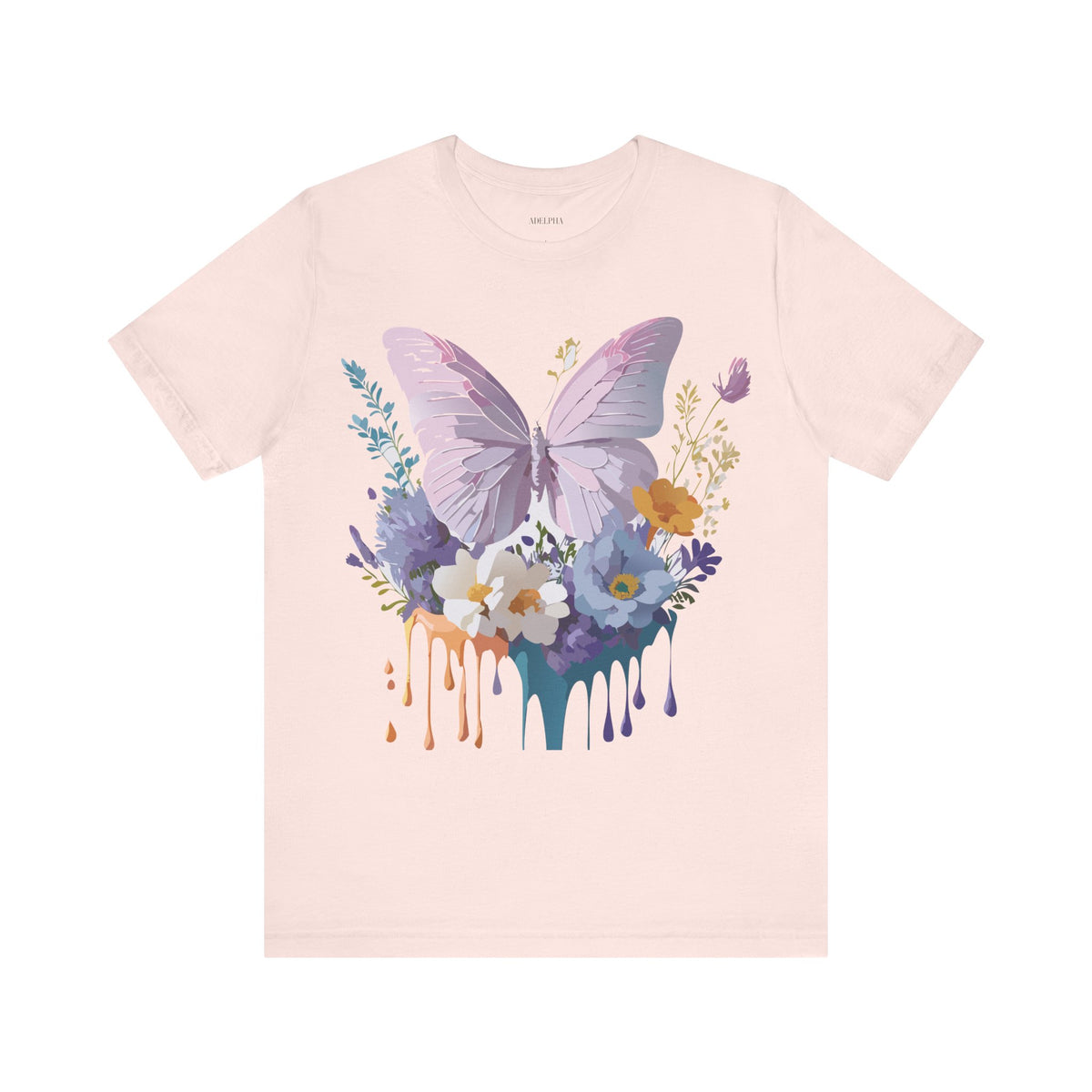 Butterfly Graphic Unisex Cotton Bella+Canvas Tee with Art Design n18