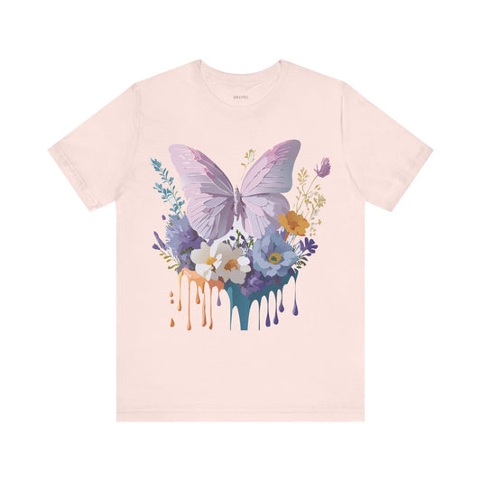 Butterfly Graphic Unisex Cotton Bella+Canvas Tee with Art Design n18