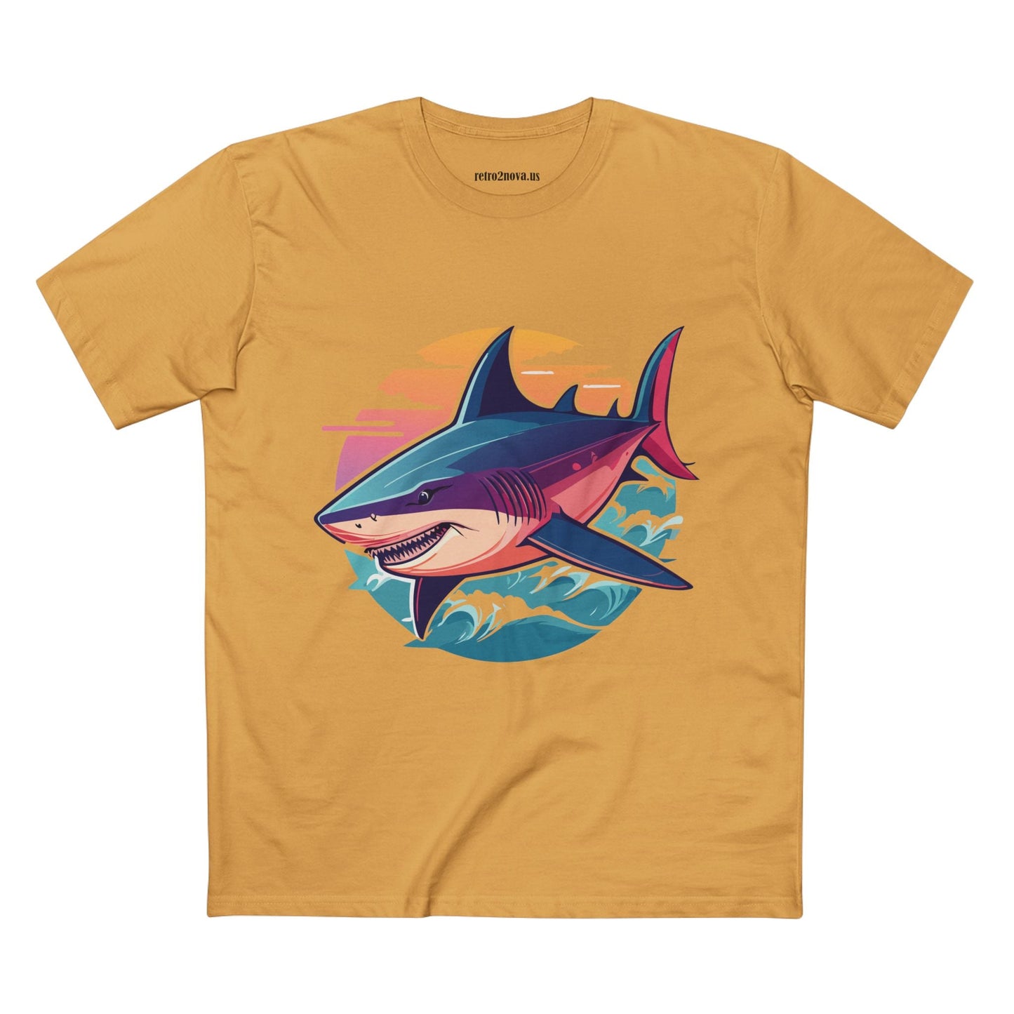Shark Animal Shirt Unisex Premium Cotton Tee With Original Art Design From Retro2Nova Art Collection Breathable Everyday