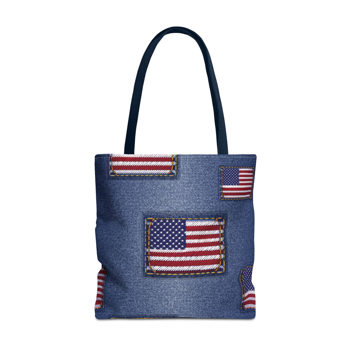 4th of July Graphic Denim Fabric Imitation Print Unisex Canvas Bag Poly Spun 3 Sizes Tote Bag 200-14