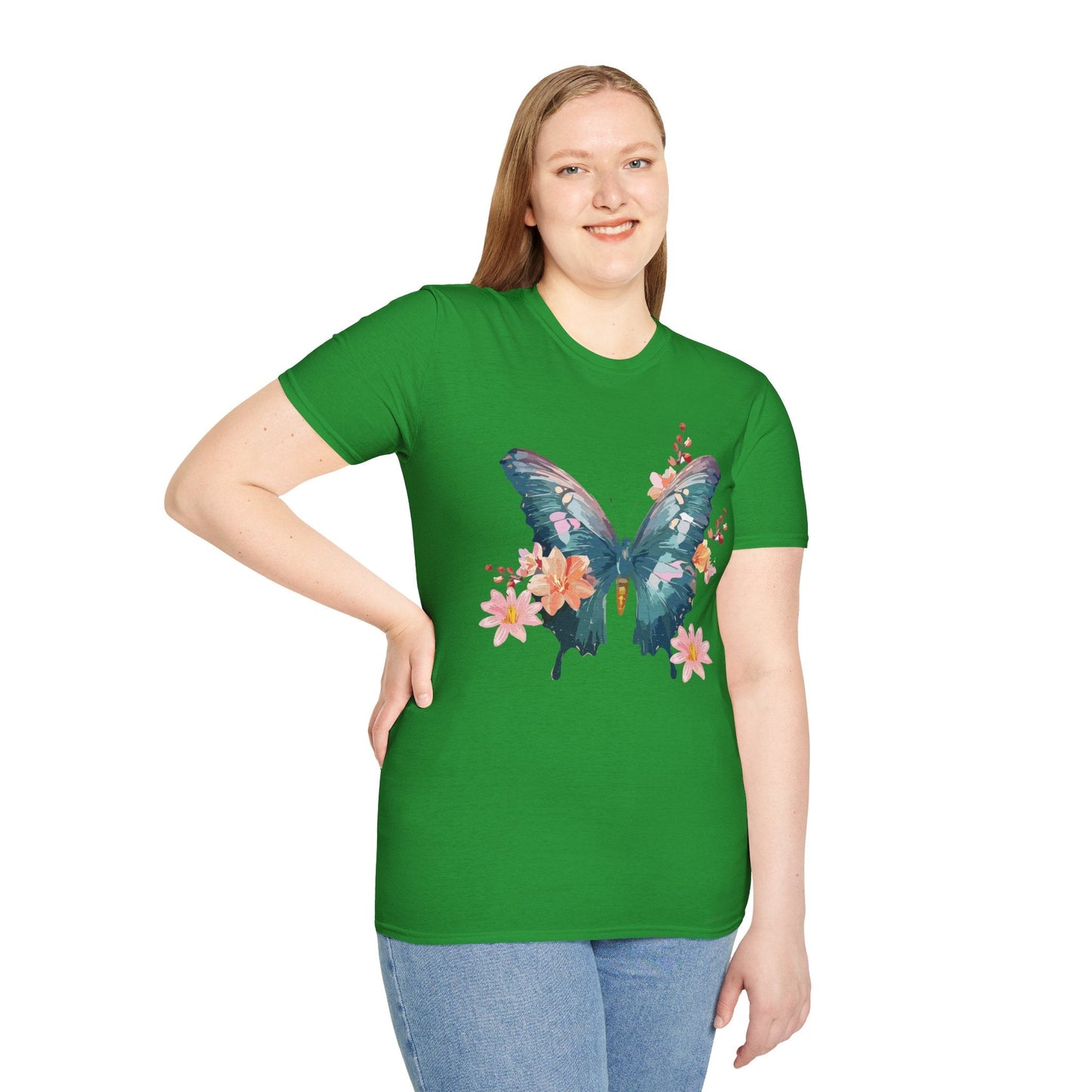Butterfly T Shirt Unisex Gildan Softstyle 64000 100 Percent Ring Spun Cotton Monarch Tee