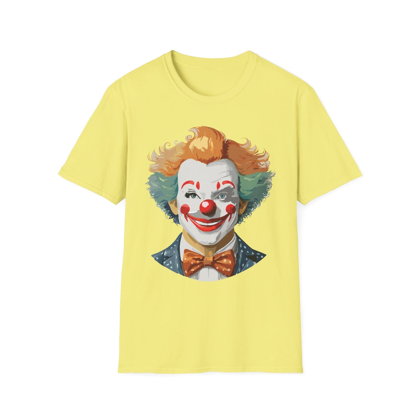 Unisex Short Sleeve Softstyle Clown T Shirt With Funny Man Circus Theme Tee Gildan 64000