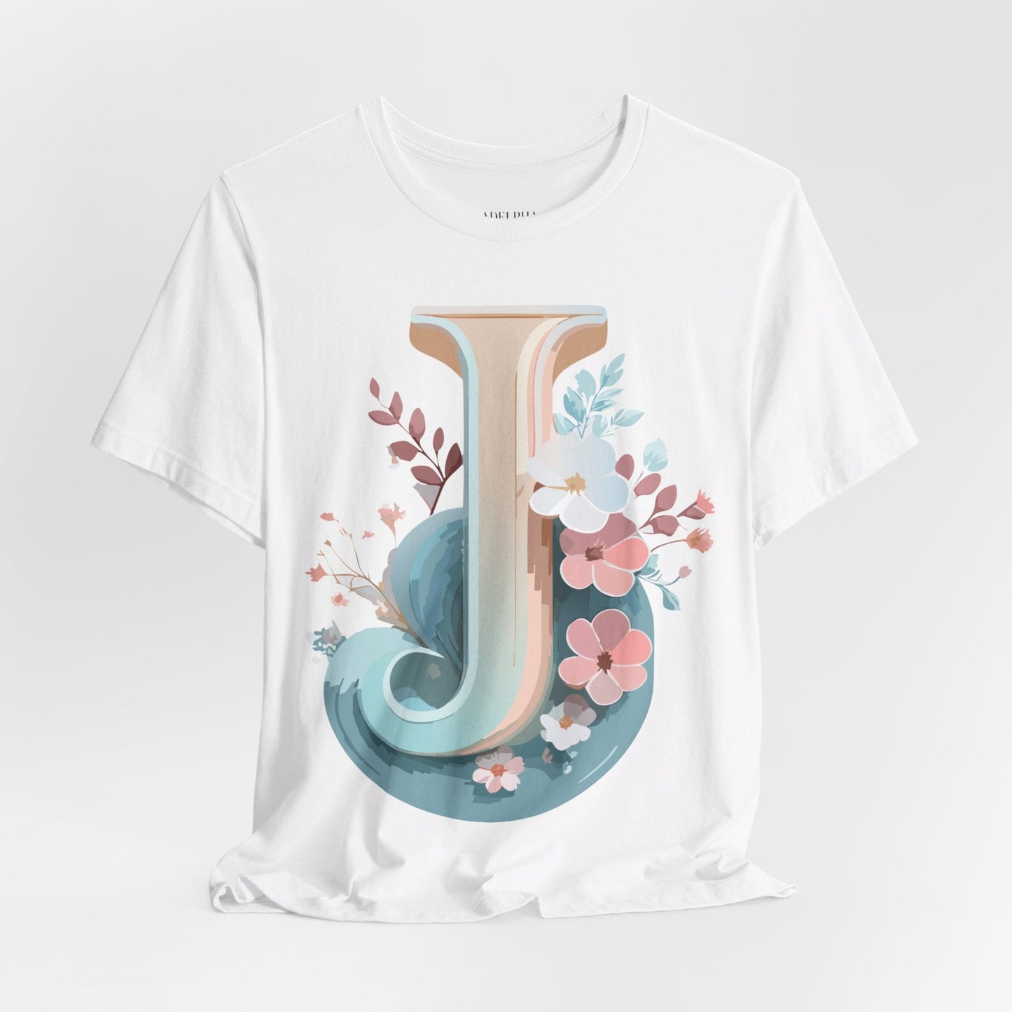 Letter J Shirt Graphic Tee For Unisex Style By Adelpha Vintage Inspired Art Tee Design