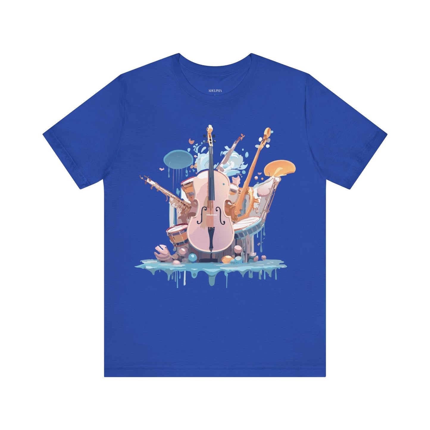 Music Graphic Unisex 100 Cotton Vintage Art with Musical Elements Tee 81