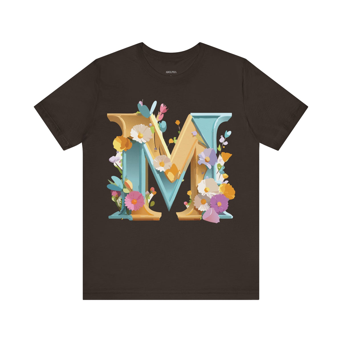 Letter M Graphic Unisex Cotton Bella+Canvas Tee with Art Letter Design