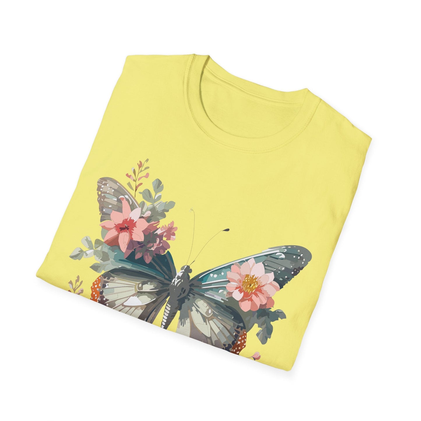 Butterfly Shirt Unisex Softstyle T Shirt Gildan 64000 Lightweight Ring Spun Cotton Monarch Design