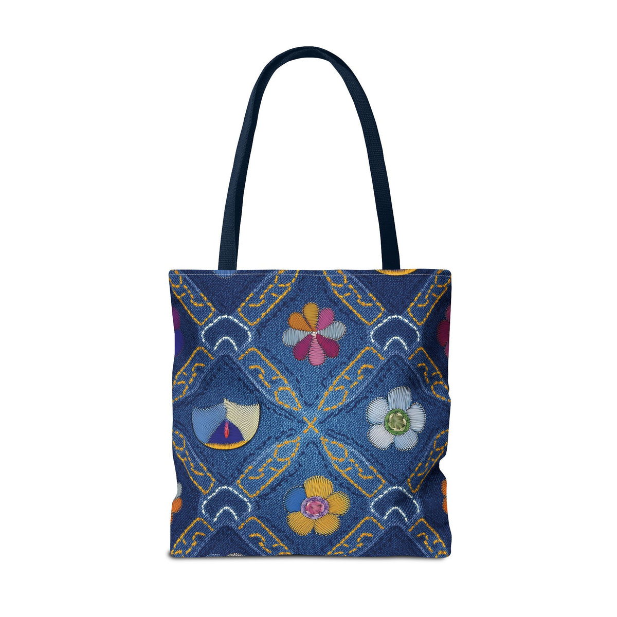Denim Fabric Imitation Print Unisex Canvas Bag Poly Spun 3 Sizes Tote Bag 159-13