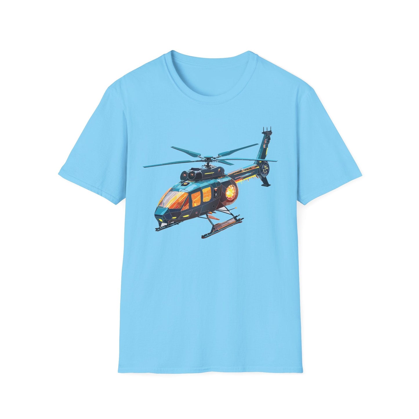 Chopper Helicopter Shirt Unisex Gildan Softstyle 64000 Cotton Tee Short Sleeve Graphic Tee