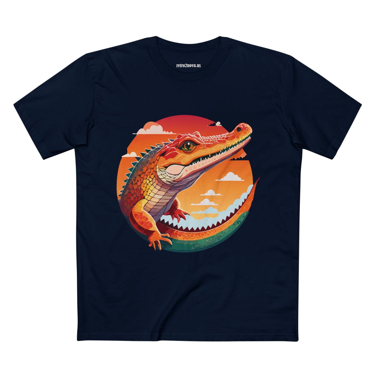 Unisex Crocodile Shirt With Original Art Design Premium Cotton Tee From Retro2Nova Art Collection Soft Breathable Graphic