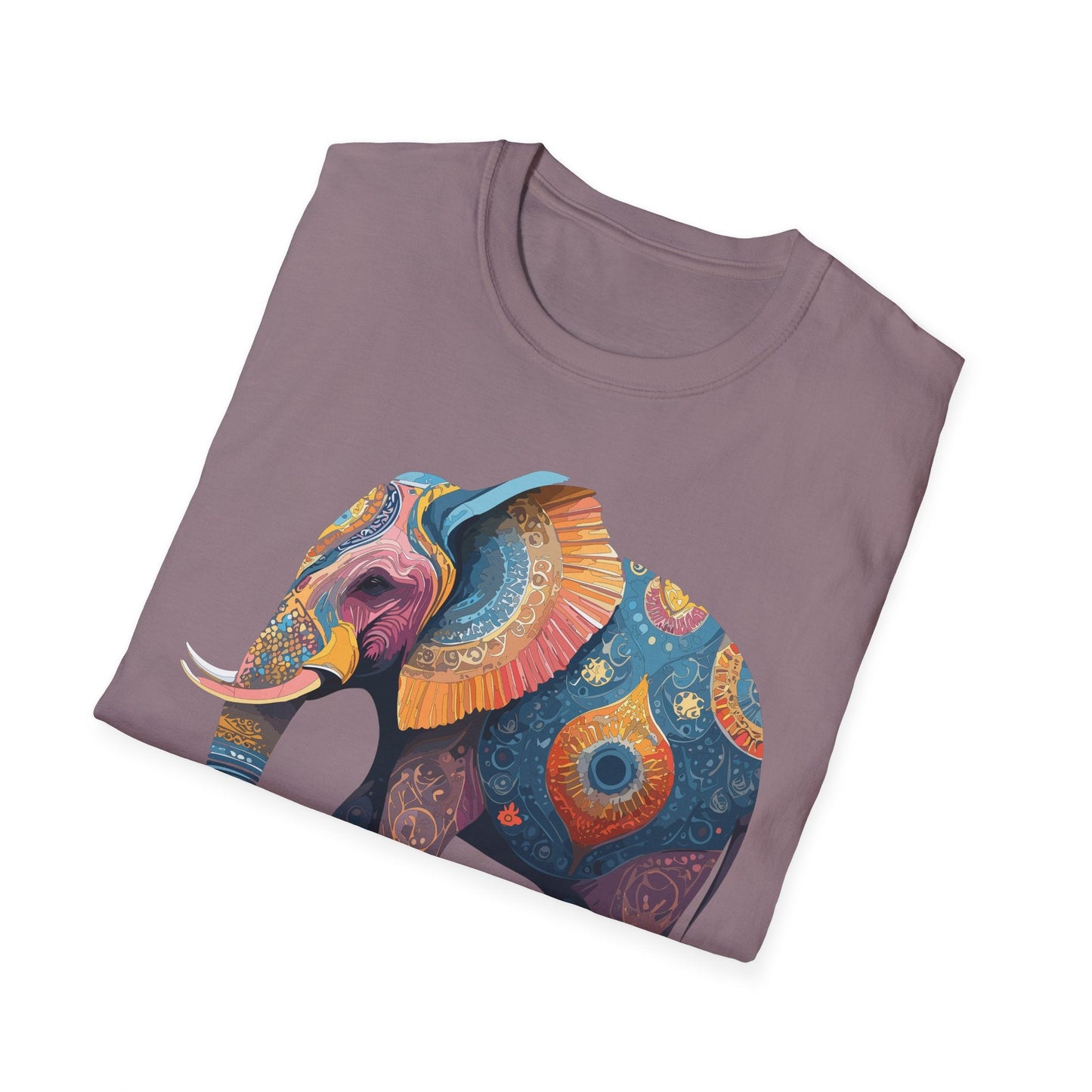 Elephant T Shirt Unisex Gildan Softstyle 64000 Tee With Animal Elephant Graphic Artwork