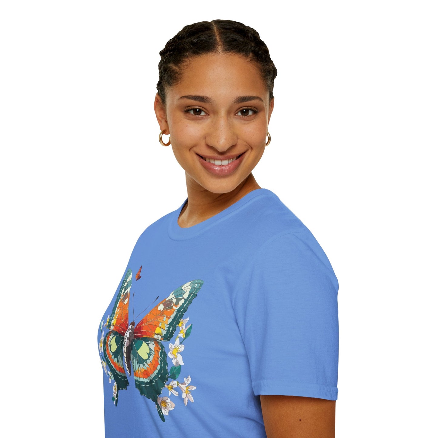 Butterfly T Shirt Unisex Softstyle Gildan 64000 100 Percent Ring Spun Cotton Monarch Tee