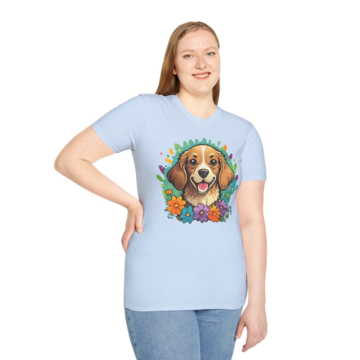 Dog Lover Unisex Animal Print T Shirt Cotton Tee Gildan Softstyle 64000