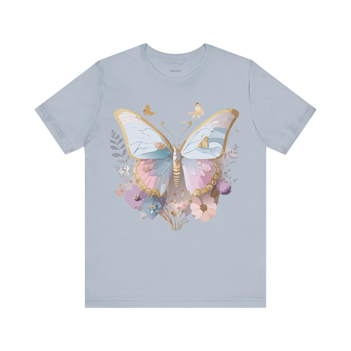 Butterfly Graphic Unisex Cotton Bella+Canvas Tee with Art Design n24
