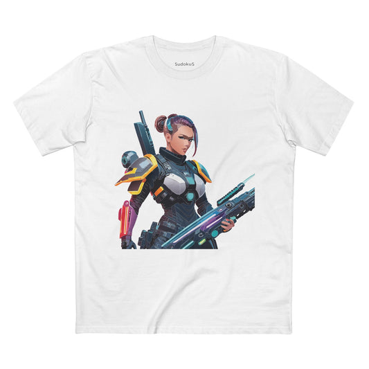 Army-woman Graphic Unisex 100 Cotton Staple Tee 3