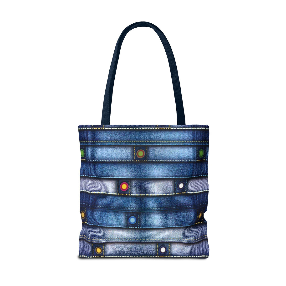 Denim Fabric Imitation Print Unisex Canvas Bag Poly Spun 3 Sizes Tote Bag 144