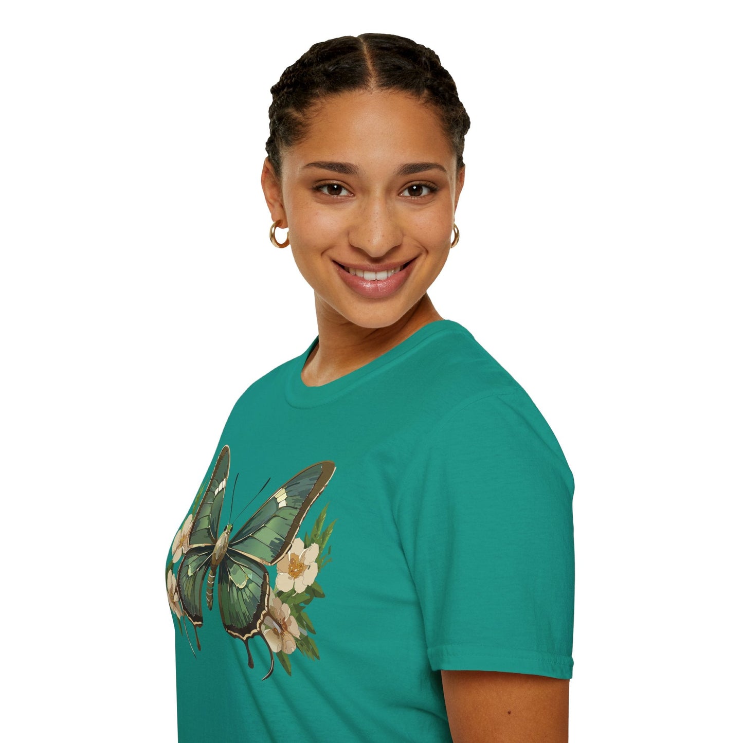 Butterfly Shirt Monarch Style Unisex T Shirt Gildan Softstyle 64000 100 Percent Ring Spun Cotton