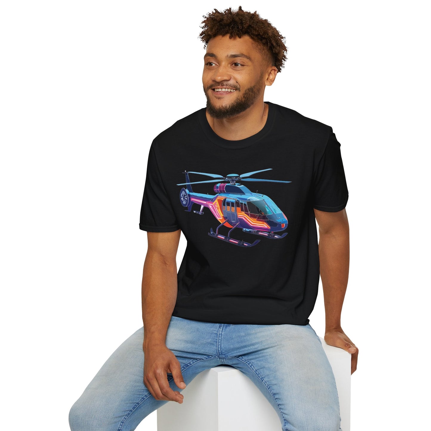 Chopper Helicopter T Shirt Unisex Softstyle 100 Percent Ring Spun Cotton Premium Tee