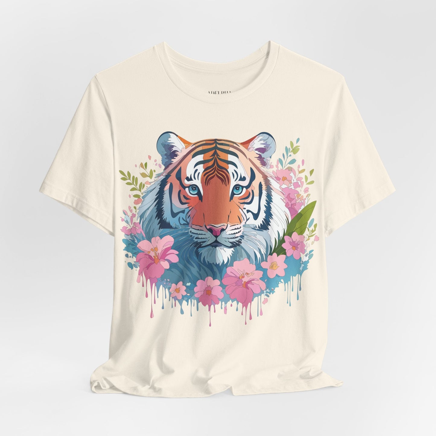 Tiger Graphic Unisex 100 Cotton Vintage Art with Animal Tee 1