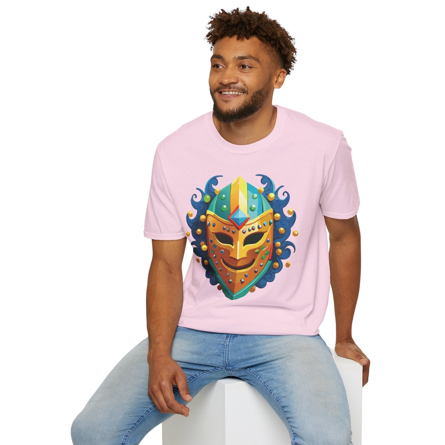 Unisex Mask Tee Shirt Gildan Softstyle 64000 100 Percent Ring Spun Cotton Comfort