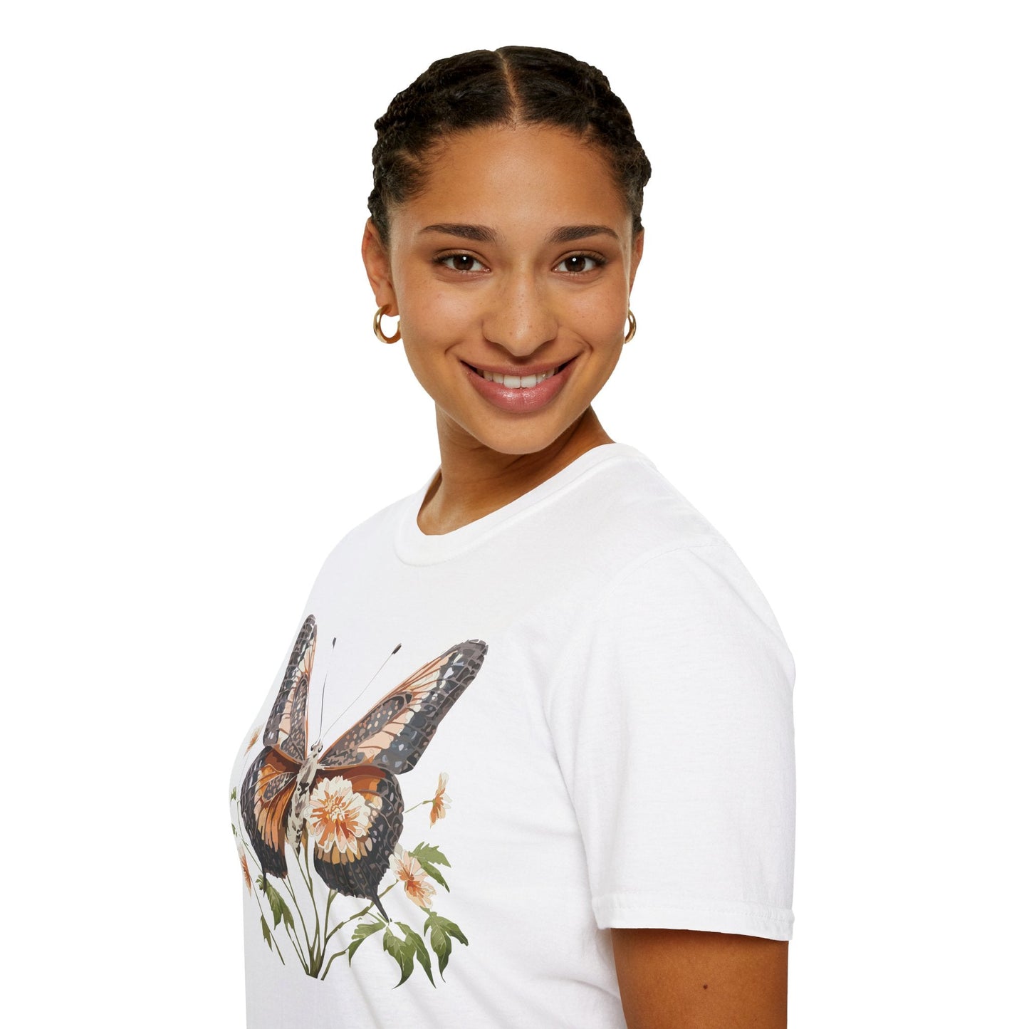 Butterfly T Shirt Unisex Softstyle Gildan 64000 Cotton Tee Monarch Print Comfort