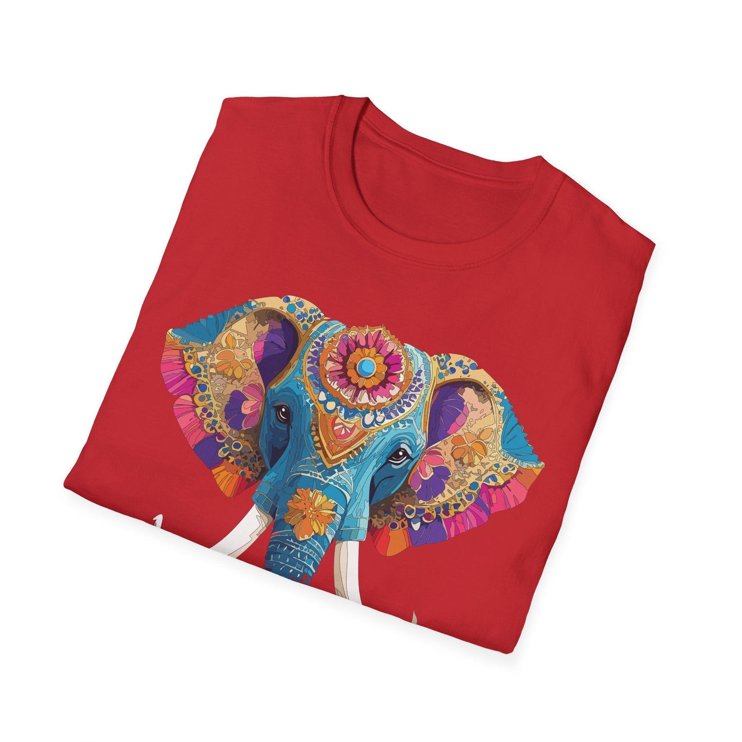 Unisex Elephant Graphic Tee Gildan Softstyle Cotton T Shirt Animal Print Comfortable Wear