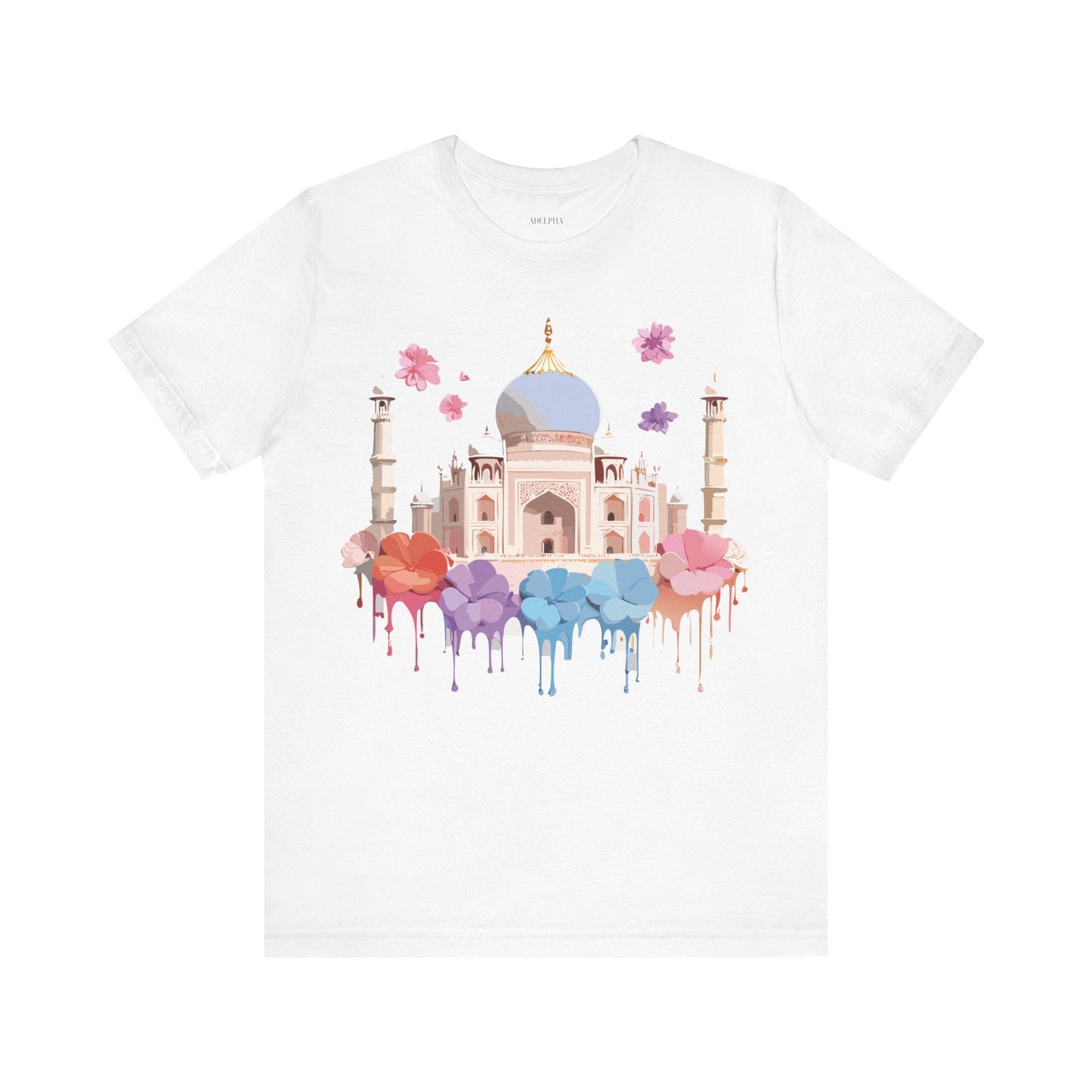 Taj Mahal Graphic Tee Unisex Short Sleeve Shirt By Adelpha With Vintage Inspired Artwork