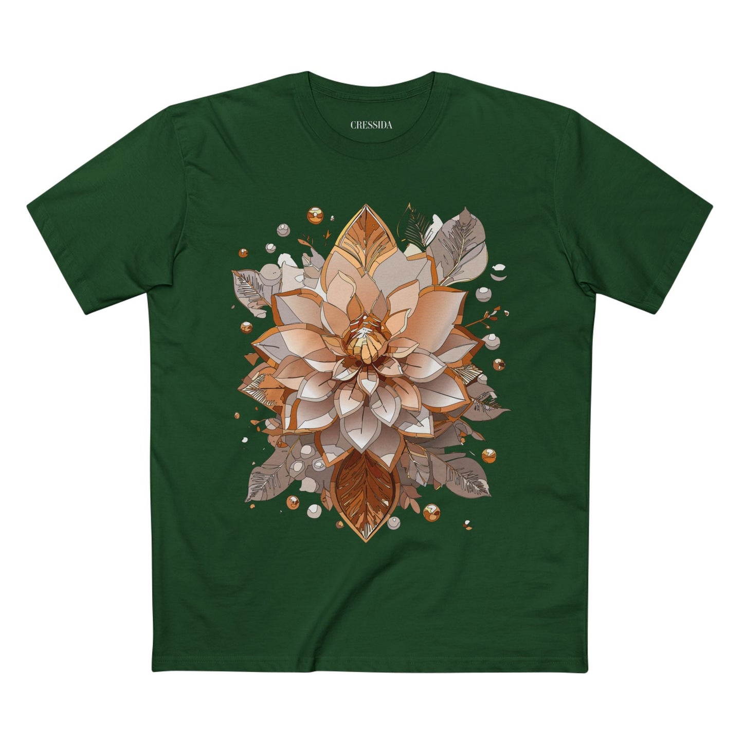 Floral Graphic T-Shirt Unisex 100 Cotton Art Design with Antique Flowers Tee 4