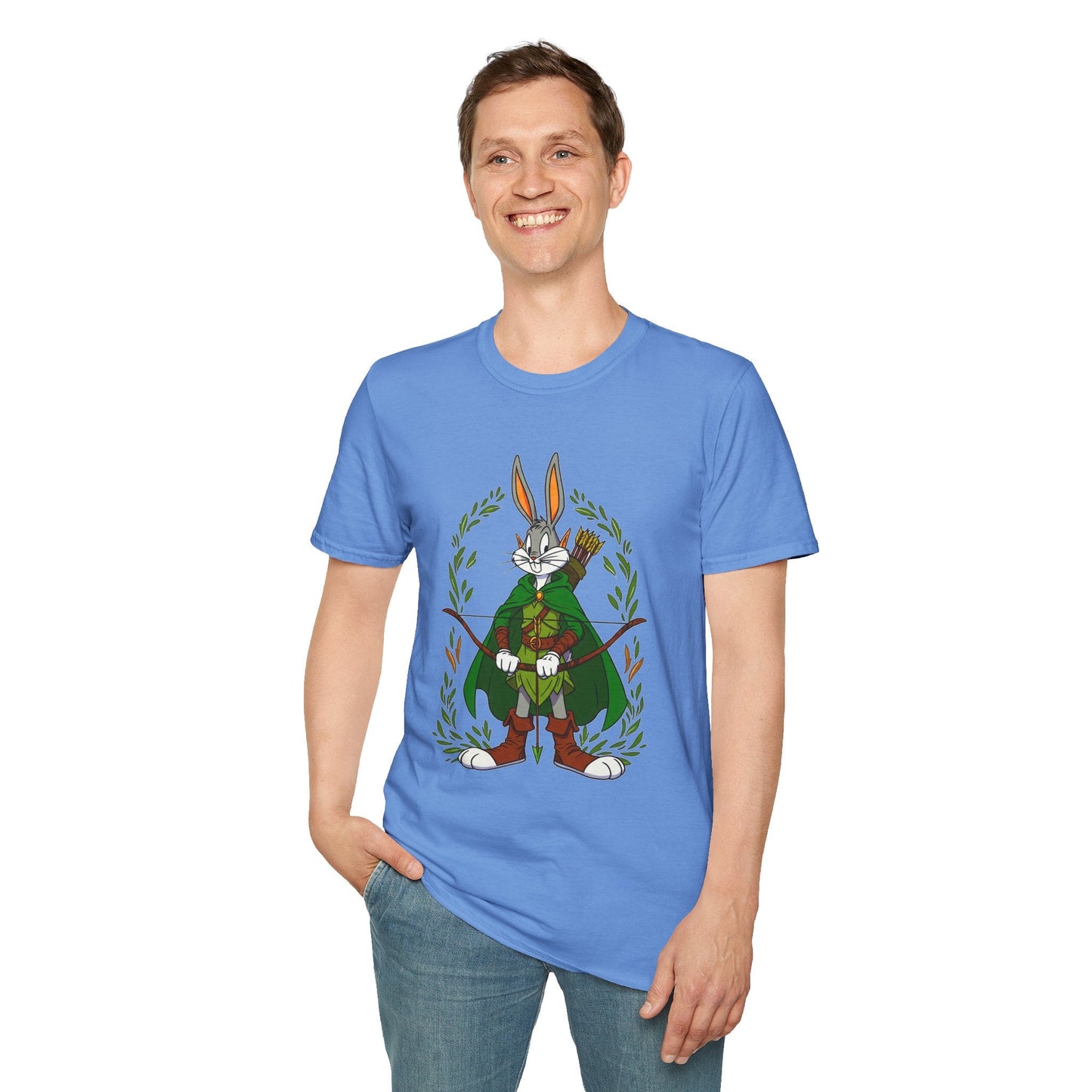 Bugs Bunny T Shirt Cartoon Art Tee Unisex Gildan Softstyle 64000 100 Percent Ring Spun Cotton