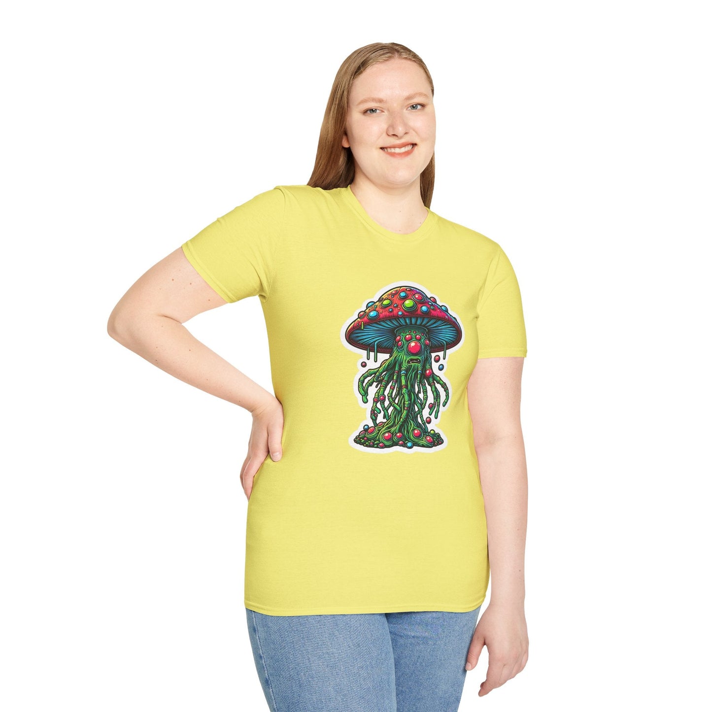 Mashroom Tee Shirt Unisex Funny Mashroom Shirt With Fungus Art Design Gildan Softstyle 64000