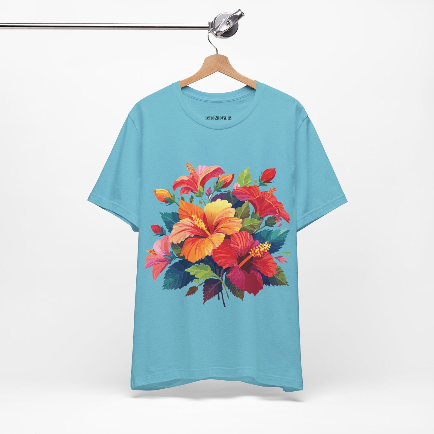 Retro2Nova Floral Shirt Unisex Jersey Short Sleeve Tee From Flowers Collection Bold Vibrant Design