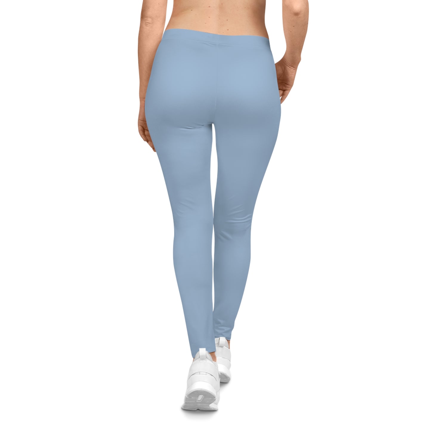 Powder Blue Color Women's Poly-Span Casual Leggings XS-2XL