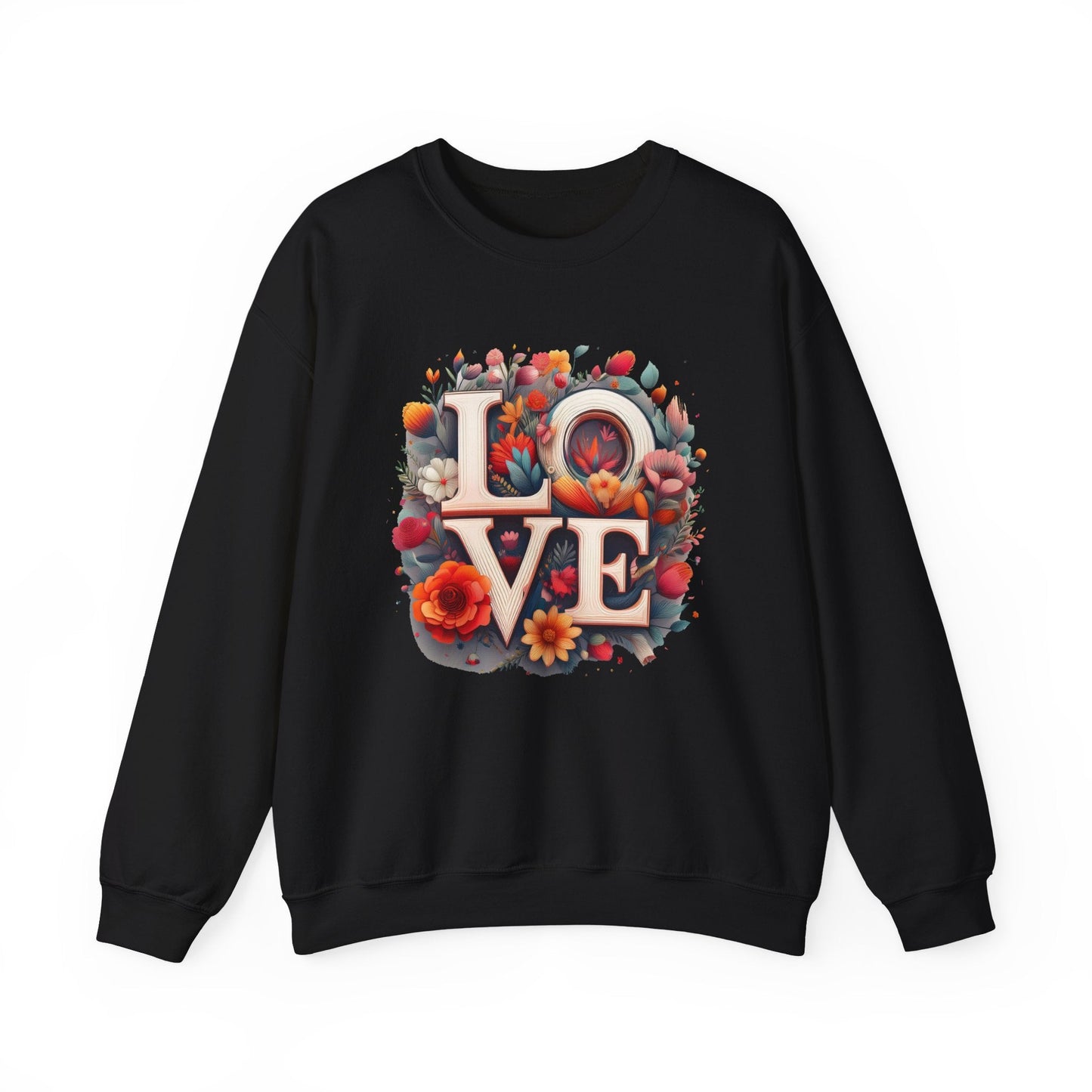 Floral Love Valentines Day Sweatshirt Unisex Crewneck Love Flower Gift Idea Cozy Everyday Wear