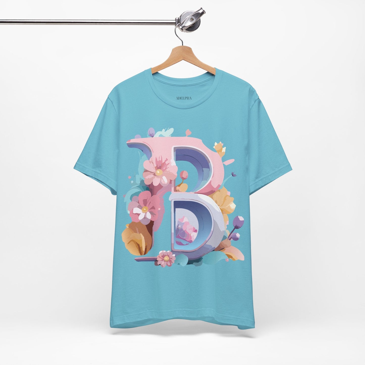 Letter B Shirt Unisex Graphic Tee By Adelpha With Vintage Inspired Artwork Short Sleeve