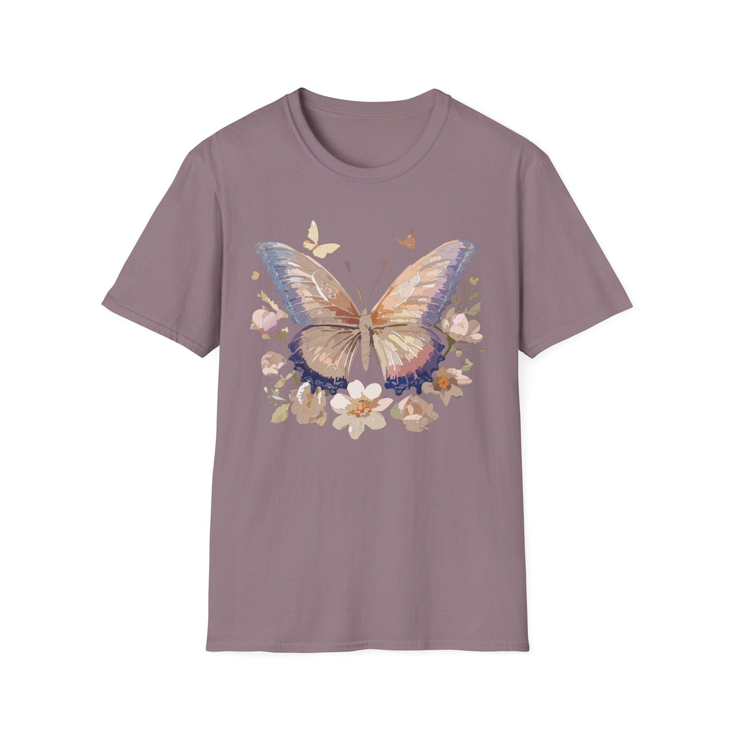 Butterfly T Shirt Unisex Softstyle Monarch Design 100 Percent Cotton Tee For Everyday Comfort