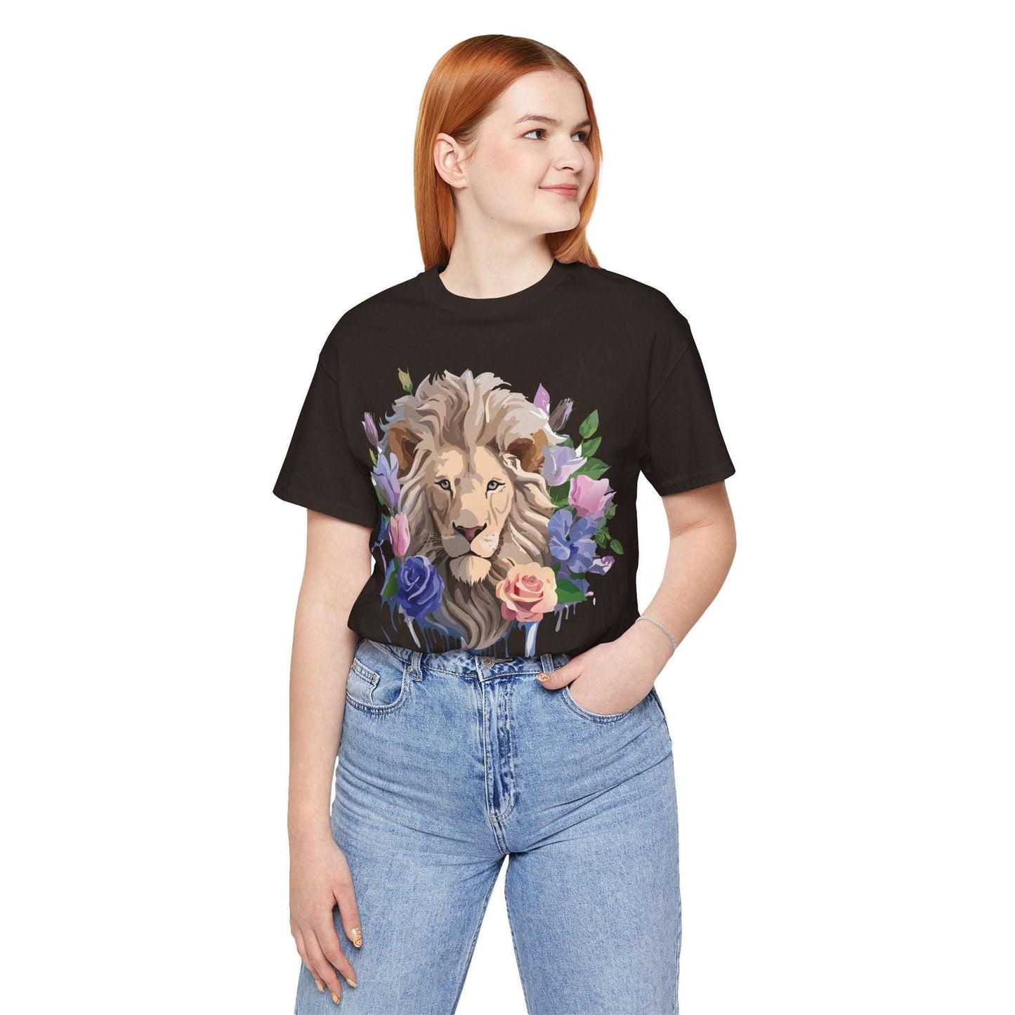Lion Graphic Unisex 100 Cotton Vintage Animal Artwork Tee 4