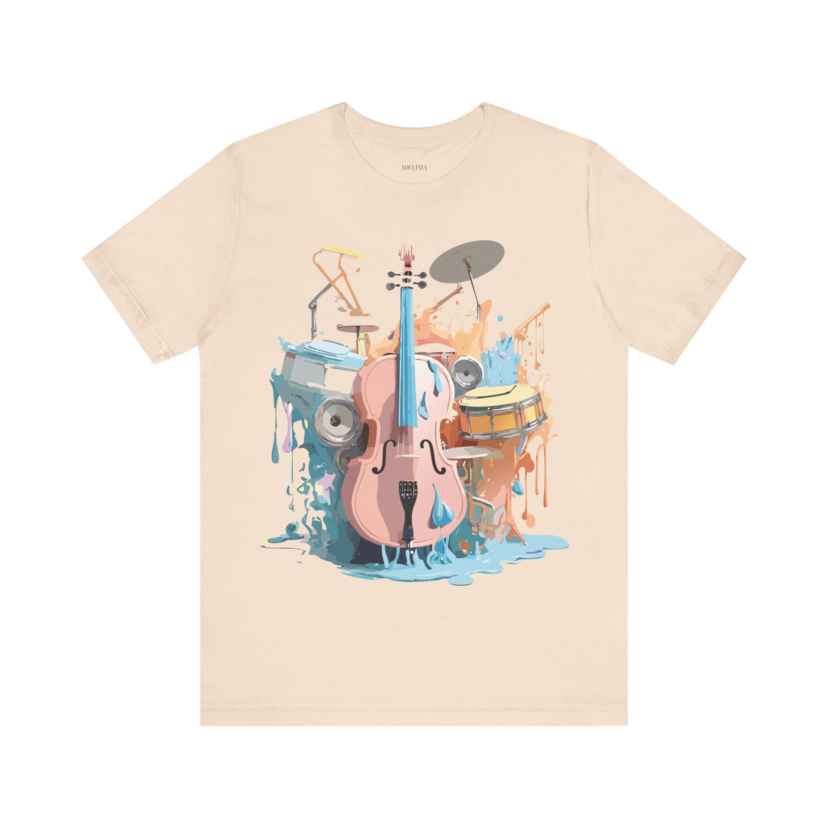 Music Graphic Unisex Cotton Bella+Canvas Tee with Art Design m117