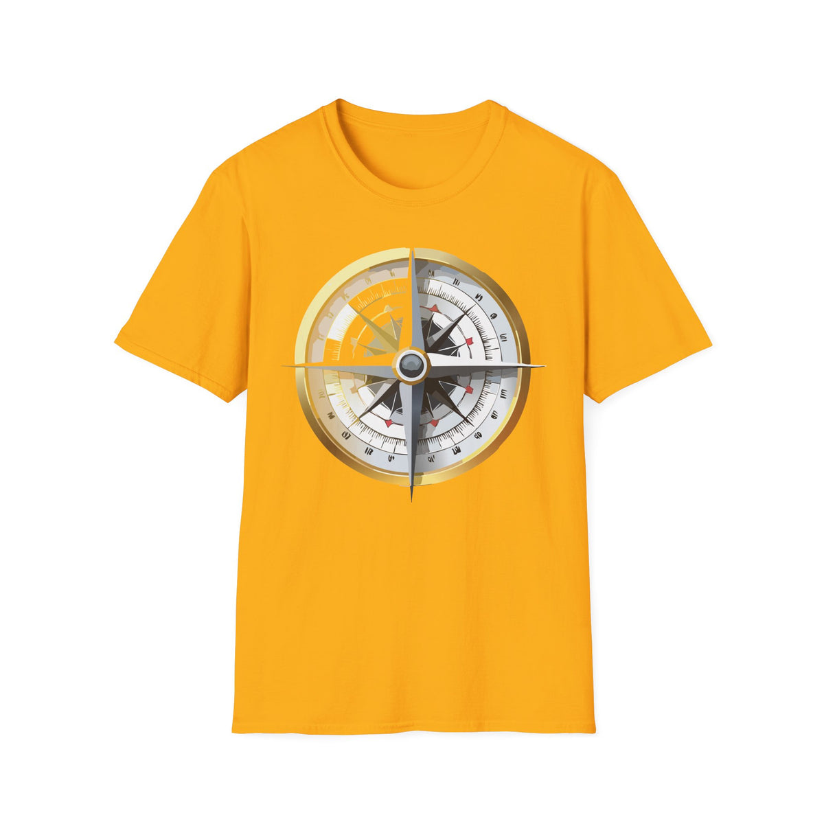 Nautical Compass Graphic T-Shirt | Vintage Explorer Graphic Design Unisex 100 Cotton Gildan T-Shirt