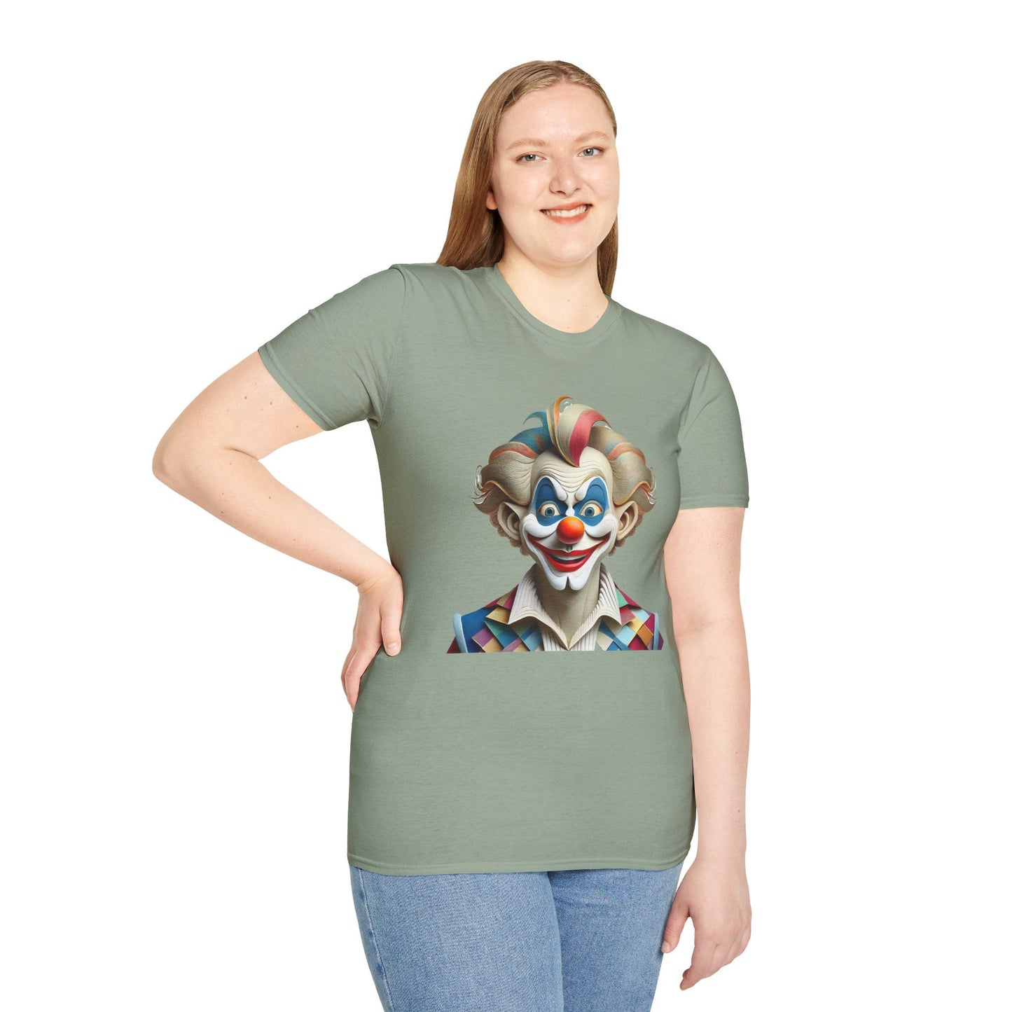 Unisex Clown Shirt Funny Man Circus Tee Softstyle Gildan 64000 Short Sleeve Everyday Comfort