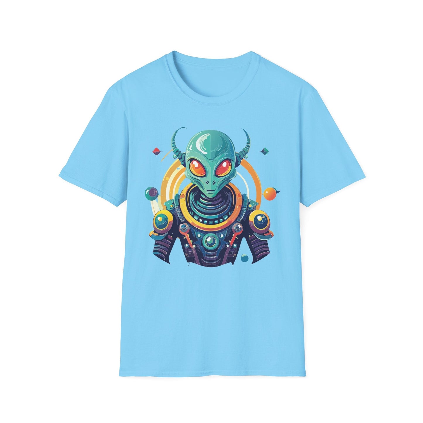 Alien Cosmos T Shirt Unisex Softstyle Cotton Tee With Alien Art Design Premium Comfort