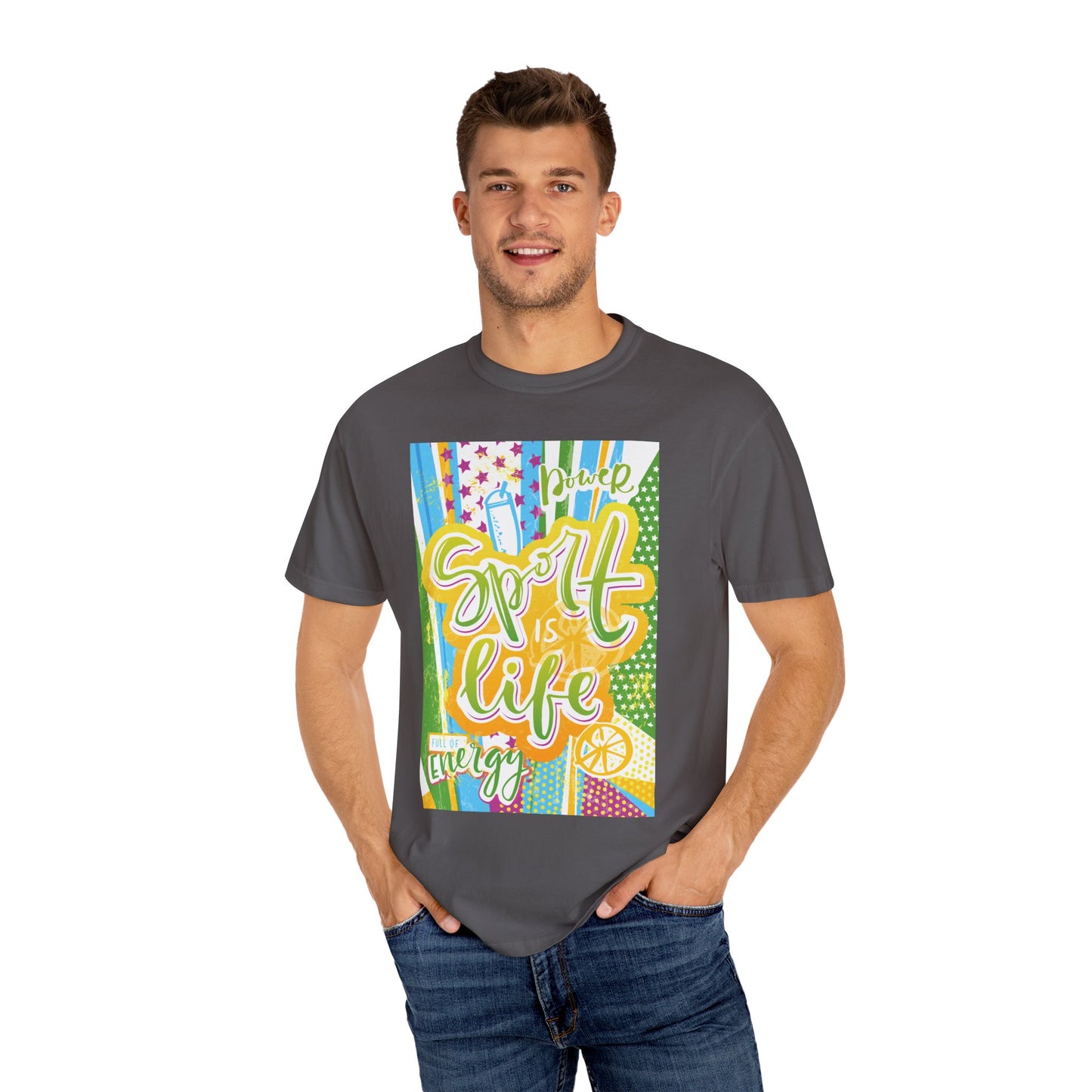 Unisex-T-Shirt mit Sports-Art-Design