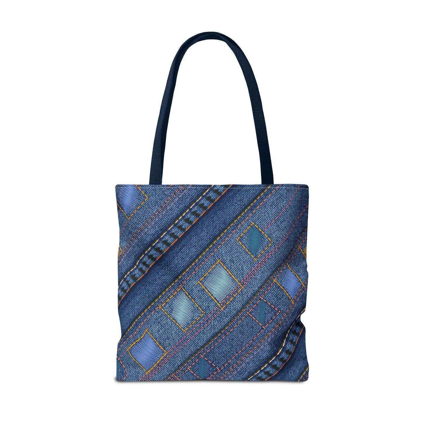 Denim Fabric Imitation Print Unisex Canvas Bag Poly Spun 3 Sizes Tote Bag 189-2