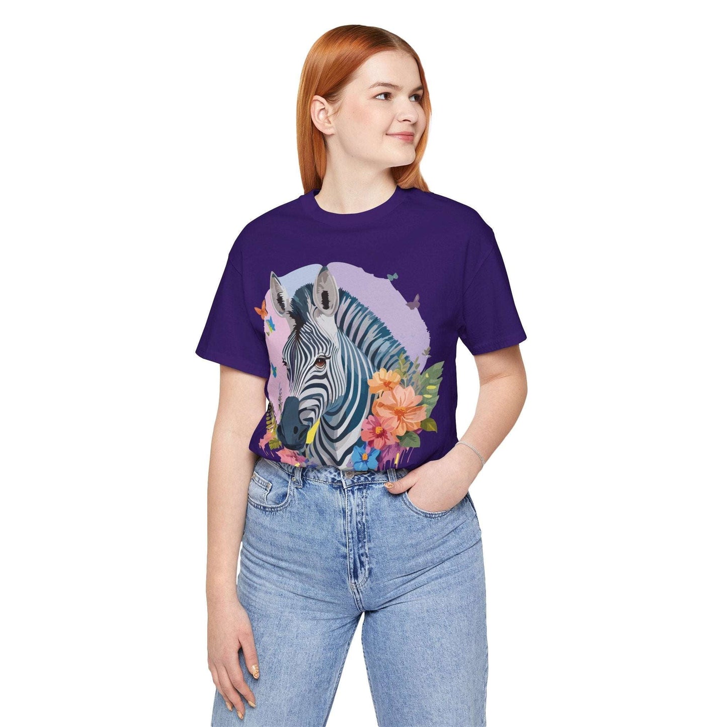 Zebra Graphic Unisex 100 Cotton Vintage Animal Art T-Shirt 3